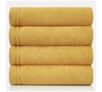 GC GAVENO CAVAILIA Large Towels Bath Sheet - Highly Absorbent Egyptian Cotton Towel Set - 4 Pack Extra Soft Large Bath Towel Ochre - Quick Dry Bath Sheets - 450 GSM Washable Towels, 75X135 Cm