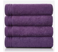 GC GAVENO CAVAILIA Large Towels Bath Sheet, Highly Absorbent Egyptian Cotton Towel Set, 4 Pack Extra Soft Large Bath Towel Purple, Quick Dry Bath Sheets, 450 GSM Washable Towels, 75X135 Cm