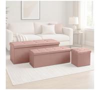GC GAVENO CAVAILIA Leather Ottoman Storage Box Large With Lids, Pink