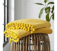 GC GAVENO CAVAILIA Luxury 2PK Pom Pure Cotton 550 GSM Hand Towels OR Ultra Soft Super Absorbent, Egyptian, Ochre, Pack of 2 Bath Sheet