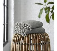 GC GAVENO CAVAILIA Luxury 2PK Pom Pure Cotton 550 GSM Ultra Soft Super Absorbent Bath Sheets, Egyptian, Grey, Pack of 2 Hand Towel