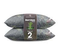 GC GAVENO CAVAILIA Luxury Bamboo Memory Foam Pillows - 2 Pack Orthopedic Neck Support Bed Pillows, Soft, Fluffy, Comfort, Breathable & Durable, 45x70 cm, Charcoal