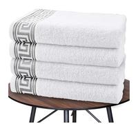 GC GAVENO CAVAILIA Luxury Bath Towels 4 Piece - Ultra Soft, Fluffy 100% Egyptian Cotton Towel Set - Quick Dry & Highly Water Absorbent Bathroom Towels - 500 GSM Large Towel (70x120 cm) - White
