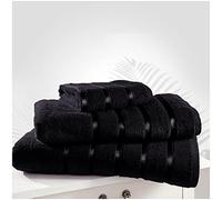 GC GAVENO CAVAILIA Luxury Black Hand Towel, Pack of 4, 100% Egyptian Cotton Super Absorbent Striped Towels For Bathroom, 50x80 Cm
