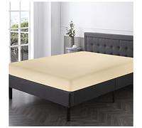 GC GAVENO CAVAILIA Luxury Deluxe Fitted & Flat Sheet, Easy Care Soft & Cosy Polycotton Bed Sheets & Pillowcase, Cream, Super King