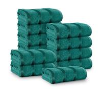 GC GAVENO CAVAILIA Luxury Egyptian Cotton Face Cloths Compressed Face Towel - Pack of 12 Quick Drying Hotel Quality Extra Soft Face Cloth Makeup Remover Towel Teal 30x30 cm