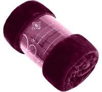 Gc Gaveno Cavailia Luxury Faux Fur Throw 150X200 Cm Burgundy Fleece Blanket For Double Bed & Sofa Bed
