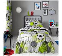 GC GAVENO CAVAILIA Luxury Football Bedding Single, Luxury Polycotton Kids Football Duvet Cover For Boys & Girls, Grey