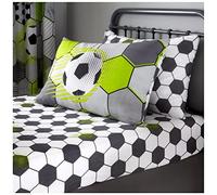 GC GAVENO CAVAILIA Luxury Football Single Sheet Set, Polycotton Kids Fitted Sheets With Pillowcase, Grey