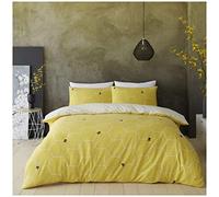 GC GAVENO CAVAILIA Luxury Geometrical Single Bed Duvet Cover Set, Easycare Hexagonal Diamond Bedding Set, Reversible Honeycomb Bee Duvet Set With Pillowcase, Ochre