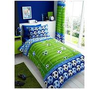 GC GAVENO CAVAILIA Luxury Goal Single Duvet Cover, Premium Reversible Polycotton Kids Range Football Bedding Quilt Bed Set, Blue