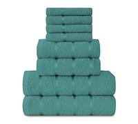 GC GAVENO CAVAILIA Luxury Highly Absorbent Bath Sheet, 100% Egyptian Cotton Soft & Cosy Towels Sets, Teal, 8PK Boston Bale