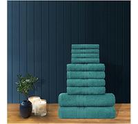 GC GAVENO CAVAILIA Luxury Highly Absorbent Bath Sheet, 100% Egyptian Cotton Soft & Cosy Towels Sets, Teal, 10PK Toronto Bale