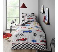 GC GAVENO CAVAILIA Luxury Kids Bedding, Single Bed Cars Duvet Set, Printed Bedding Single Bed, Easy Care Single Duvet Cover, Reversible Duvet Cover, Single Duvet And Pillow Set, Grey