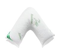 GC GAVENO CAVAILIA Luxury Memory Foam Bamboo Easy Care Maternity V Pillow, Orthopedic Neck,Super Soft Travel-Pillows, 47X76 Cm, White