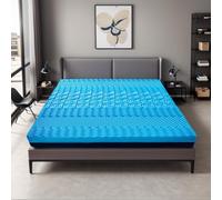 GC GAVENO CAVAILIA Luxury Memory Foam Mattress Topper With 7 Zone Pressure Relief - 6 Cm Deep Orthopedic Mattress Topper Double Bed For Back Pain, Breathable Cooling Topper (137x190 cm)