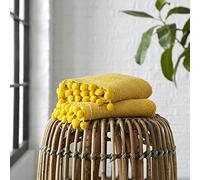 GC GAVENO CAVAILIA Luxury Pom Pom Pure Cotton 550 GSM Hand OR Bath Towels OR Ultra Soft Super Absorbent Bath Sheets, Pack of 2 Hand Towel, Ochre