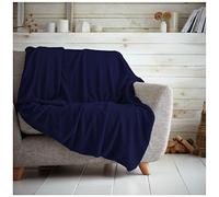 GC GAVENO CAVAILIA Luxury Popcorn Honey Comb Sofa Bed Blanket, Easy Care Super Soft & Warm Fluffy Settee Waffle Throw, Navy, 130X150,651116