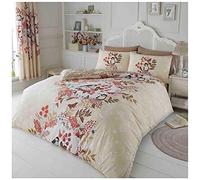 GC GAVENO CAVAILIA Luxury Printed Duvet Cover, Polycotton Reversible Bedding Quilt Set, Wisteria-Cream/Natural, Double