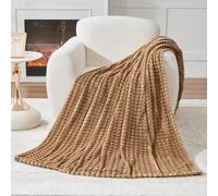 GC GAVENO CAVAILIA Luxury Sherpa Fleece Throw - Fluffy Soft Blanket for Bed and Sofas, Extra Warm Cosy Sofa Throws for Bedroom, Easycare, Anti Allergic Double Bed Throw Blanket, (150x200 cm) Natural