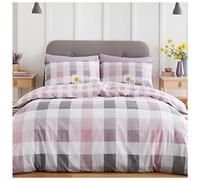 GC GAVENO CAVAILIA Luxury Sunflower Duvet Cover, Reversible Gingham Bedding Sets King Size, Lightweight Quilt Covers, Blush Pink, 707912