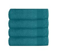 GC GAVENO CAVAILIA Luxury Super Soft 4-Pack Bathroom Hand Towels, 100% Egyptian Cotton Bath Accessory Sets, Teal, 4Pk Hampton