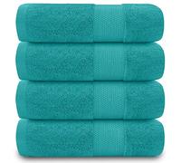 GC GAVENO CAVAILIA Luxury Super Soft 4-Pack Bathroom Hand Towels Set, 100% Egyptian Cotton Bath Accessory Sets, Miami, Teal