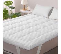GC GAVENO CAVAILIA Memory Foam Mattress Topper Double Bed - 10cm Thick Quilted Satin Stripe Mattress Topper - Cooling & Breathable Mattress Pad with Elastic Straps - Mattress Toppers Bed 137 x 190 cm