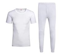 GC GAVENO CAVAILIA Men's Thermal T-Shirt and Long John Set, White, L