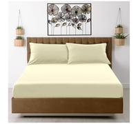 GC GAVENO CAVAILIA Microfiber Fitted Bed Sheet - Hypoallergenic Soft Bedding Sheets - (15 inch) 38cm Deep Fitted Sheets Double Bed - Fade Resistant Plain Bottom Sheet, 138 x 190cm, Cream