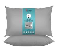 GC GAVENO CAVAILIA Microfiber Pillow Case 2 Pairs - Housewife Pillowcases - Plain Dyed Soft & Breathable Covers - Standard Size 75x50 cm - Wrinkle & Fade Resistant Machine Washable Bedding - Grey