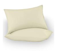 GC GAVENO CAVAILIA Microfiber Pillow Cases 2 Pack - Plain Dyed Housewife Pillowcases - Cream