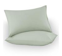 GC GAVENO CAVAILIA Microfiber Pillow Cases 2 Pack - Plain Dyed Housewife Pillowcases - Sage Green - (73x48 cm)