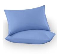 GC GAVENO CAVAILIA Microfiber Pillow Cases 2 Pack - Plain Dyed Housewife Pillowcases - Sky Blue