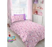 GC GAVENO CAVAILIA Microfiber Rainbow Unicorn Single Duvet Set Pink Soft & Cosy Breathable Toddler Bed Comforter Cover, Multi
