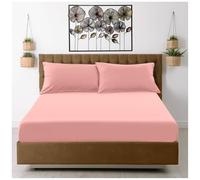GC GAVENO CAVAILIA Microfiber Super King Fitted Sheet (25cm) Deep Bed Sheets - Breathable, Fade & Wrinkle Resistant - Elasticated Corners - Mattress Bedsheet (182x200cm) - Pink