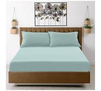 GC GAVENO CAVAILIA Microfiber Super King Fitted Sheet (25cm) Deep Bed Sheets - Breathable, Fade & Wrinkle Resistant - Elasticated Corners - Mattress Bedsheet (182x200cm) - Duck Egg
