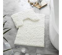 GC GAVENO CAVAILIA Microfibre Bath Mats Sets For Bathroom, Quick Drying Shower Pedestal BathMat, Water Absorbent Washable Toilet Rug, Zero Twist Cream Bath Mat Non Slip