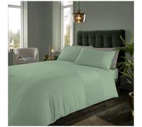 "GC GAVENO CAVAILIA Microfibre Fancy Velvet Band King Size Duvet Cover - Breathable & Polyester Diamond Bedding Set - Reversible Plain Wrinkle Free Quilt Cover, Sage Green"
