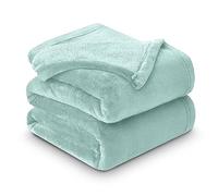 GC GAVENO CAVAILIA Mink Fluffy Blanket, Soft and Cosy Thermal Throw For Sofas, Cuddle Warm Throws For Beds, Duck Egg, 150 x 200 cm