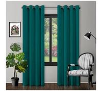 GC GAVENO CAVAILIA Modern Blackout Curtains 66X54 Inch Teal | Super Soft & Energy-Efficient Thermal Eyelet Drapes | Fully Lined Room Darkening Curtains For Bedrooms, Living Rooms, & Sophisticated