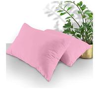 GC GAVENO CAVAILIA Non-Iron Percale Pillowcases 2 Pack, Soft Polycotton, Easycare Housewife Pair of Linen Plain Pillow cases, Pink