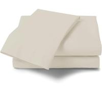 GC GAVENO CAVAILIA Non Iron Plain Dyed Percale Flat, Soft Polycotton Sheets, 180 Thread Count Easy Care Bedding, Cream, Single