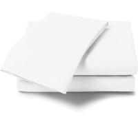 "GC GAVENO CAVAILIA Non Iron Plain Dyed Percale Flat, Soft Polycotton Sheets, 180 Thread Count Easy Care Bedding, White, Single"