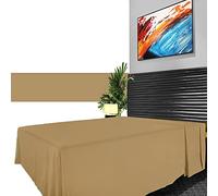 GC GAVENO CAVAILIA Non Iron Plain Dyed Percale Flat, Soft Polycotton Sheets, 180 Thread Count Easy Care Bedding, Mocha, King