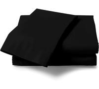 GC GAVENO CAVAILIA Non Iron Plain Dyed Percale Flat, Soft Polycotton Sheets, 180 Thread Count Easy Care Bedding, Black, King