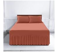 GC GAVENO CAVAILIA Non Iron Valance Sheets King Size, Percale Hotel Quality Frilled Valance Fitted Sheet, Soft Polycotton & Breathable Plain Dyed Valance Sheet, Blush Pink