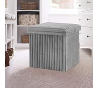 GC GAVENO CAVAILIA Ottoman Storage Box for Living Room | Toys, Clothes, Blanket Storage Box With Lid | Square Foldable Storage Box Footstool Storage Bench (38x38x38 cm)