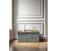 GC GAVENO CAVAILIA Ottoman Storage Box With Lid | Foldable Footstool With Storage Chests Ottoman Coffee Table | Decorative Outdoor Storage Box For Living Bedroom | 76X35X35cm, Charcoal