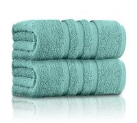 GC GAVENO CAVAILIA Pack of 2 Ultra Soft Super Absorbent Bath Sheets, 550 GSM 100% Cotton Line Texture Towels, Duck Egg, 80x140 Cm